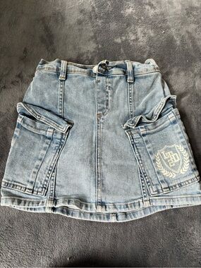 Light Blue Denim Cargo Skirt Limited Too